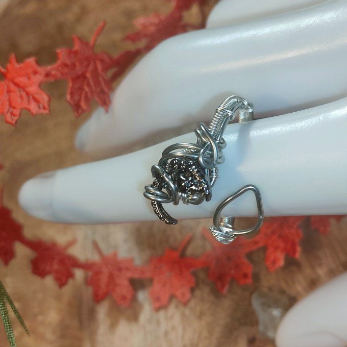  bague ajustable ✨Iolite (Cordierite)  Saphir d'Eau : Pierre de Clarté et de Dévelo
