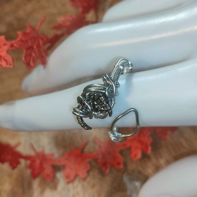  bague ajustable ✨Iolite (Cordierite)  Saphir d'Eau : Pierre de Clarté et de Dévelo