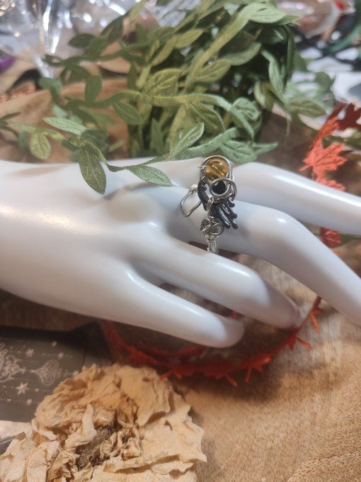 Lune d'ambre -bague ajustable -promo