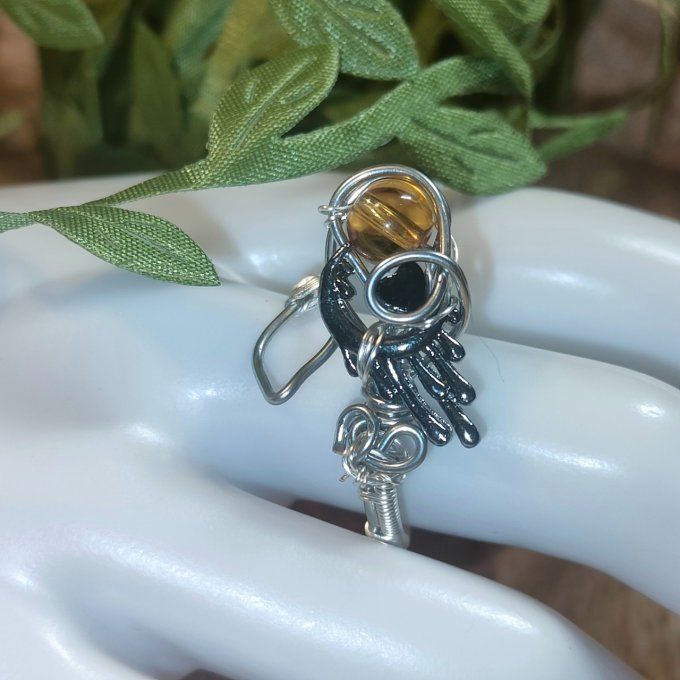 Lune d'ambre -bague ajustable -promo