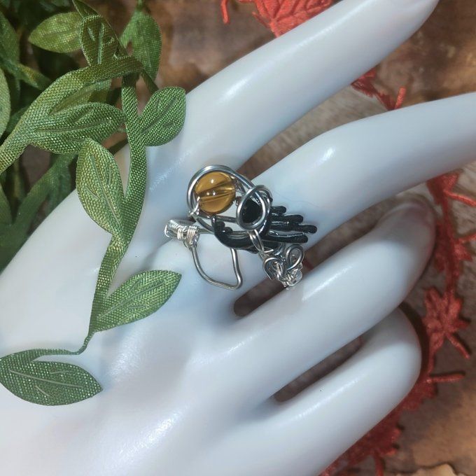 Lune d'ambre -bague ajustable -promo