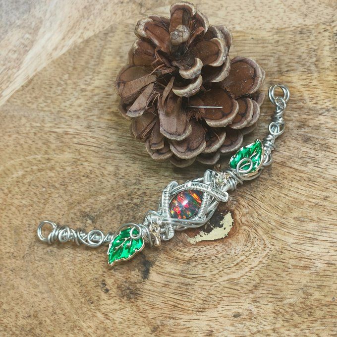 Collier Charms Triplet Opale sur shungite