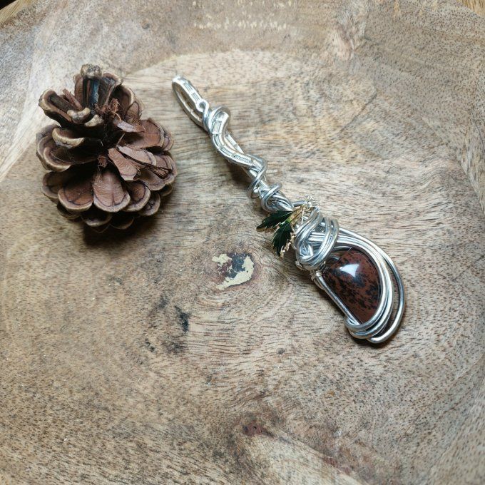 Amulette en Obsidienne Mahogany (Acajou) – Protection et Sérénité   