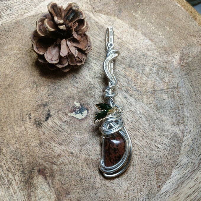 Amulette en Obsidienne Mahogany (Acajou) – Protection et Sérénité   