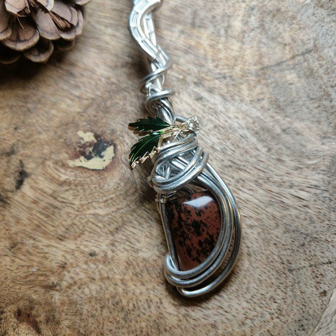 Amulette en Obsidienne Mahogany (Acajou) – Protection et Sérénité   