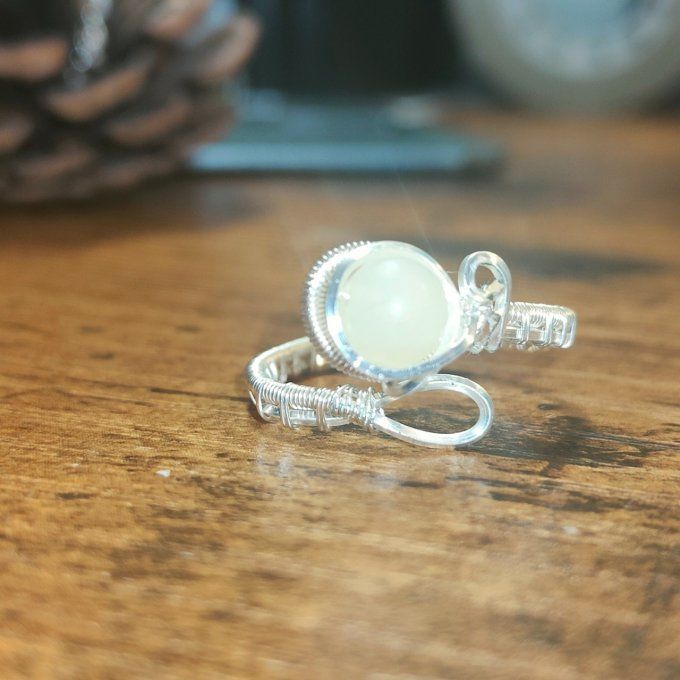 Bague jade jaune 
