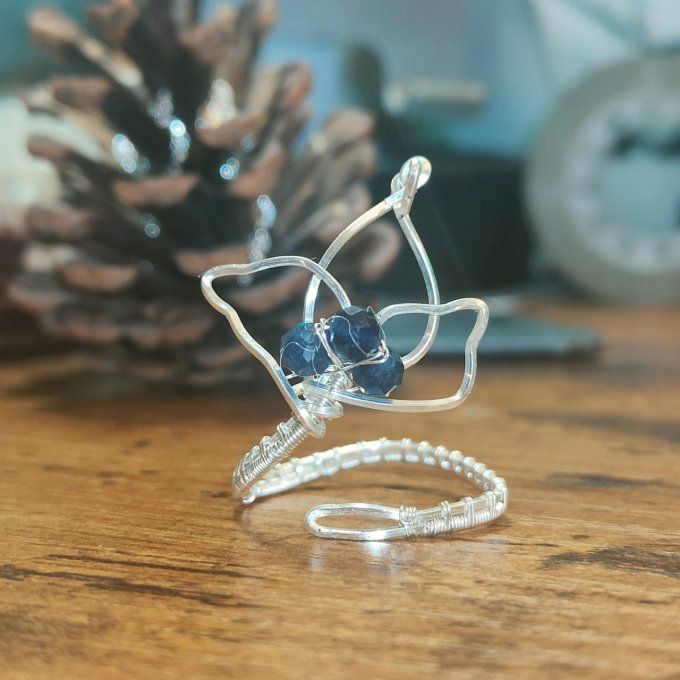 Bague saphir perle facetté 
