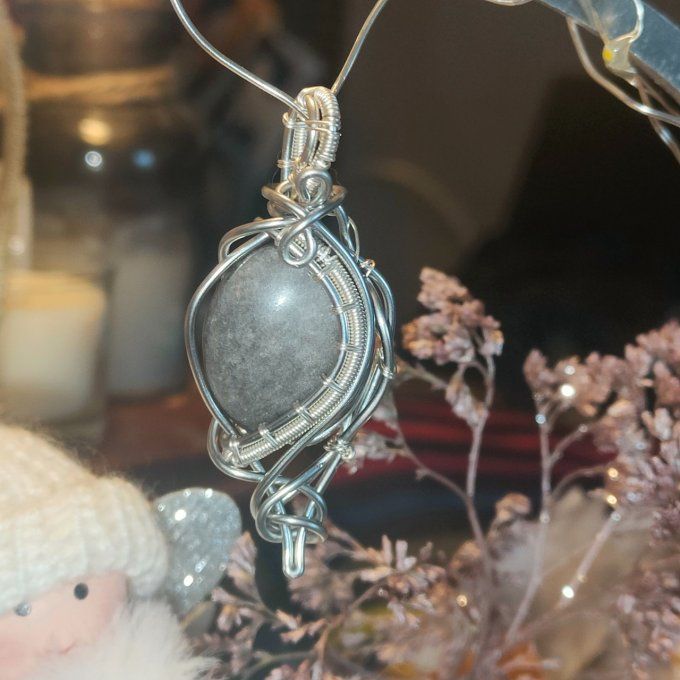 Amulette Obsidienne Sheen Argentée ✨pierre de purification spirituelle et émotionnelle✨