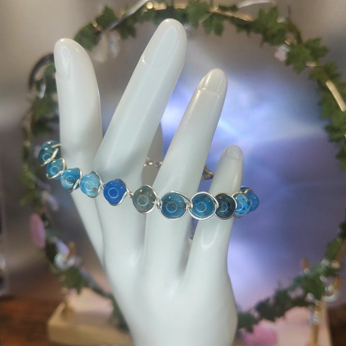 Apatite Bleu  - 6 ou 8 mm Bracelet ✨ communication des non dits✨