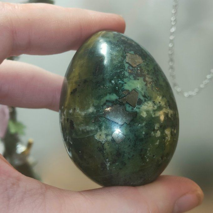 Oeuf Serpentine kaolinite/pyrite 6*4