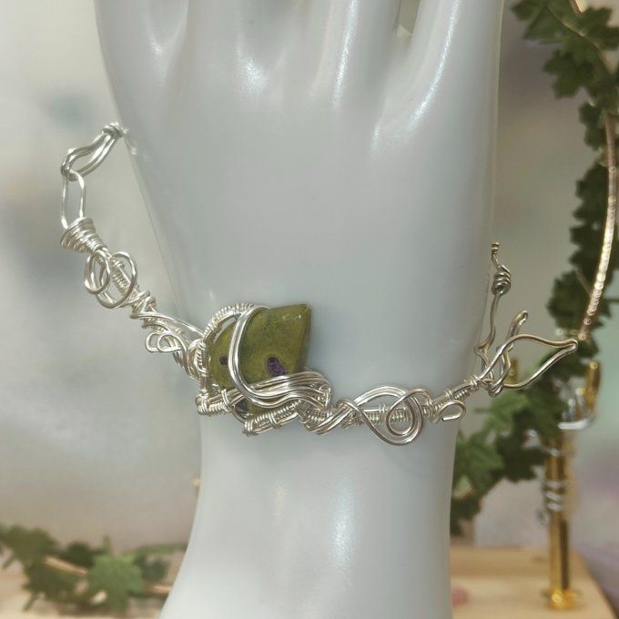 Collier Charms Atlantisite (stichtite sur serpentine) pierre d'harmonie