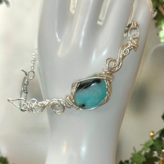Collier Charms Hemimorphite :pierre des procrastinateurs