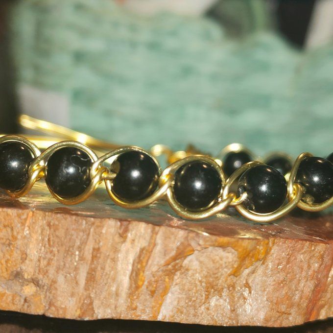 Bracelet perle de jais 