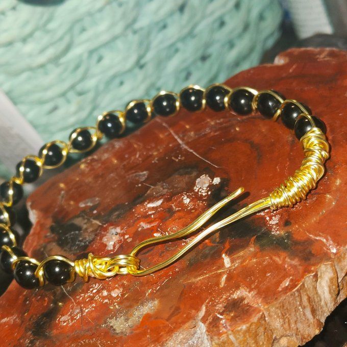 Bracelet perle de jais 