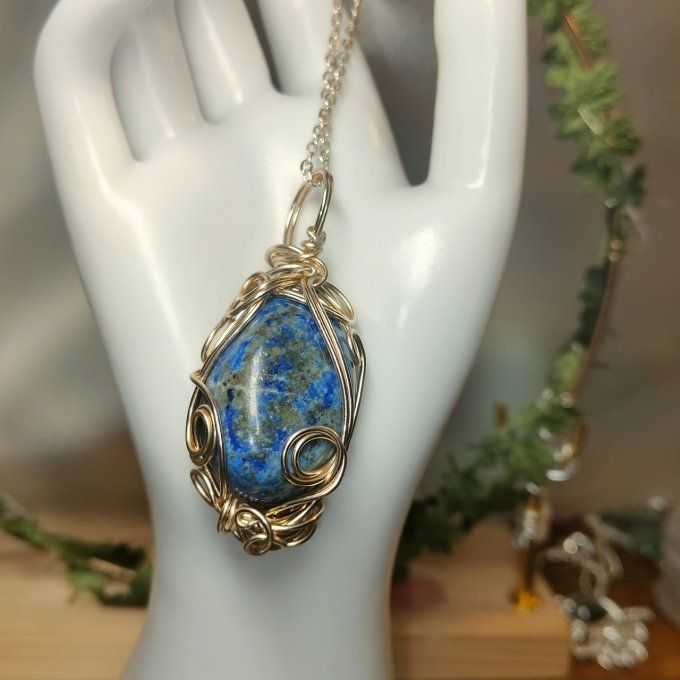 Fruit sacré lapis lazuli  - dorée