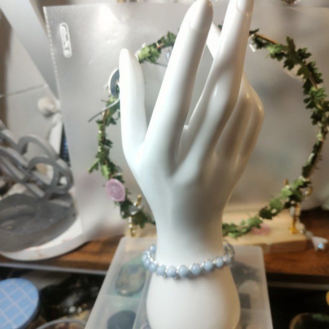 Angélite  - bracelet -6mm , pierre de patience ✨