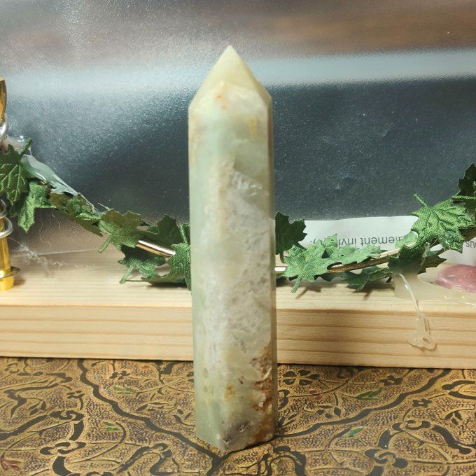 Obélisque calcite verte 9*2