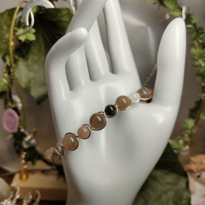 Bracelet pierre de lune  - melange 6-8mm