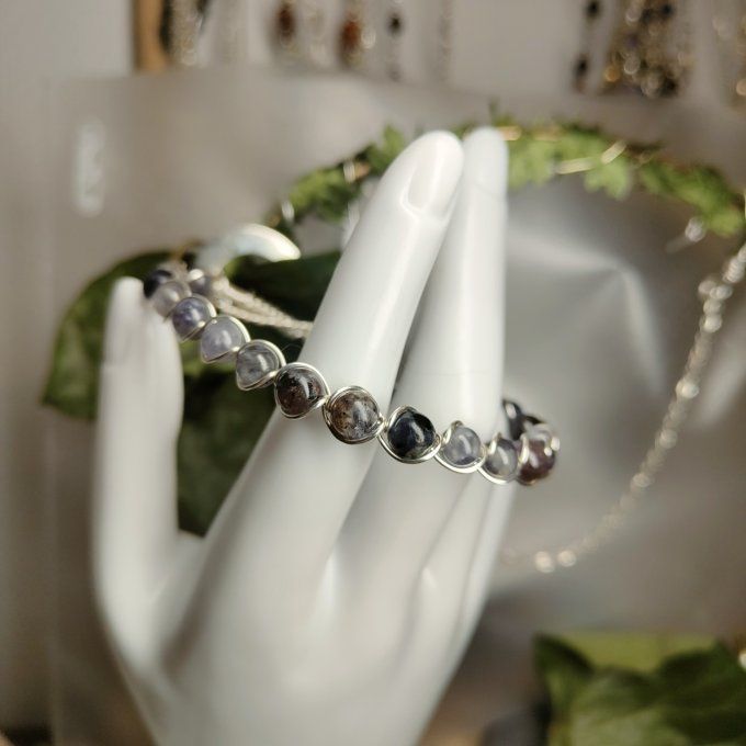 bracelet 6MM ✨Iolite (Cordierite) –✨ Saphir d'Eau : Pierre de Clarté et de Développement Spirituel✨