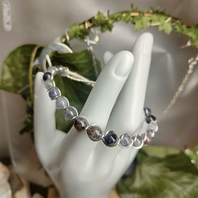 bracelet 6MM ✨Iolite (Cordierite) –✨ Saphir d'Eau : Pierre de Clarté et de Développement Spirituel✨
