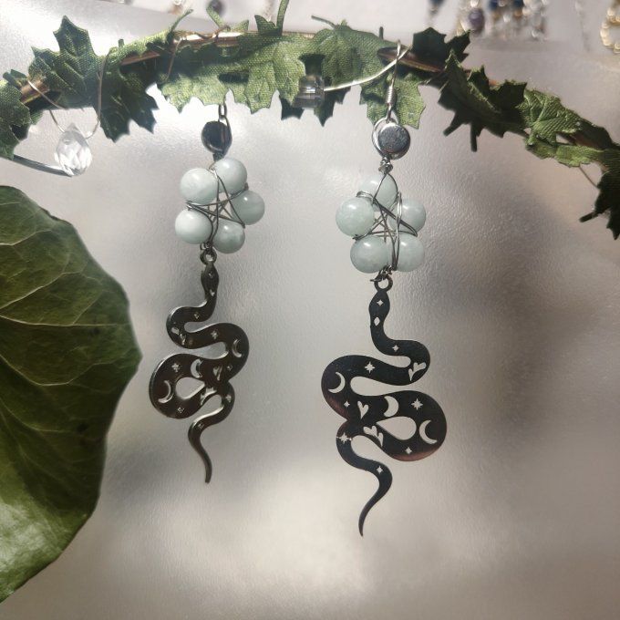 Boucle calcite verte snake 