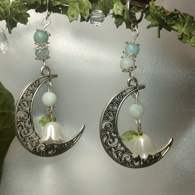 Boucle d'oreilles lune amazone 
