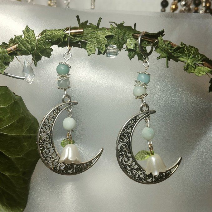 Boucle d'oreilles lune amazone 