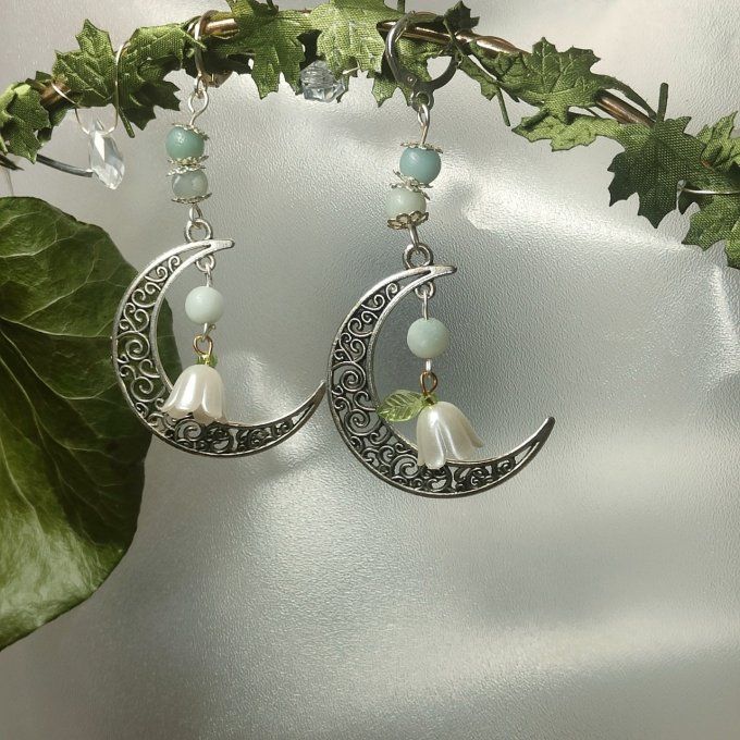 Boucle d'oreilles lune amazone 