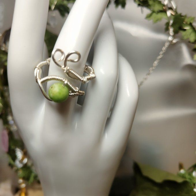 Bague perle Chrysoprase 