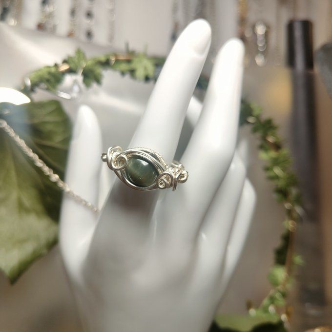 Scapolite jaune -chrysoberyl wernerite- bague 