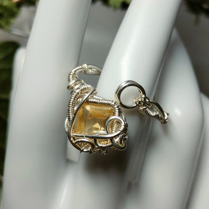 Bague Ajustable  - citrine 