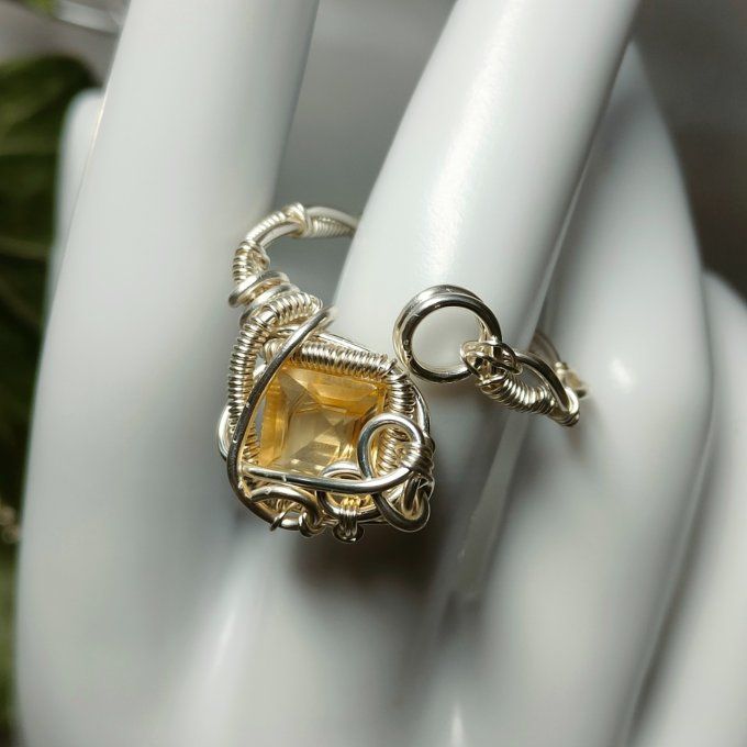 Bague Ajustable  - citrine 