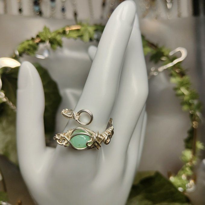 Bague chrysoprase ajustable