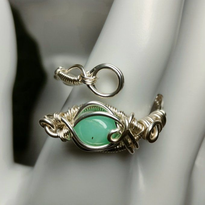 Bague chrysoprase ajustable