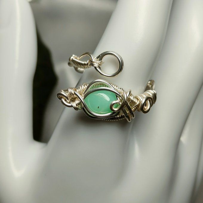 Bague chrysoprase ajustable