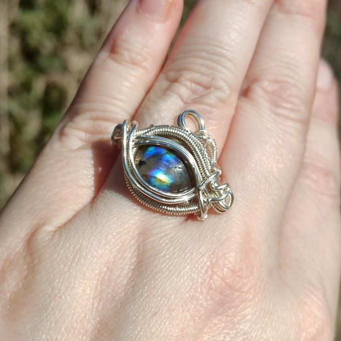 Bague Labradorite ajustable