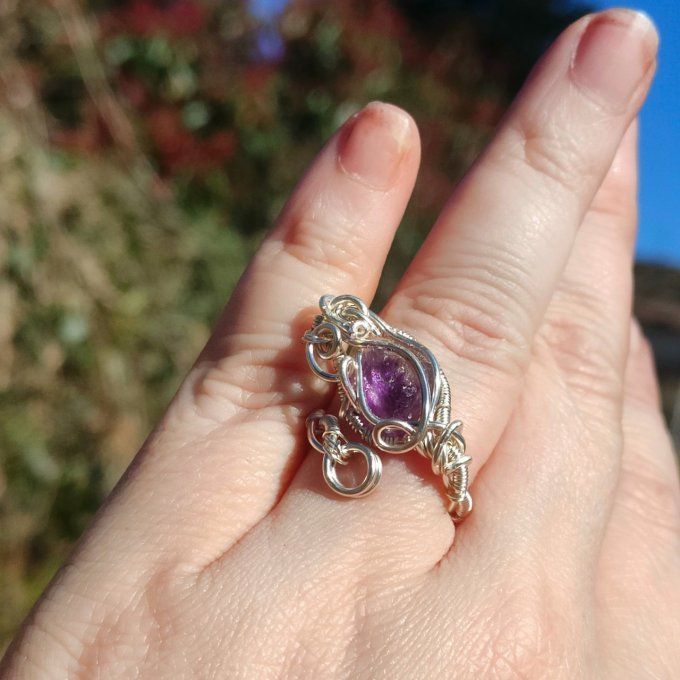 Bague fluorite brut