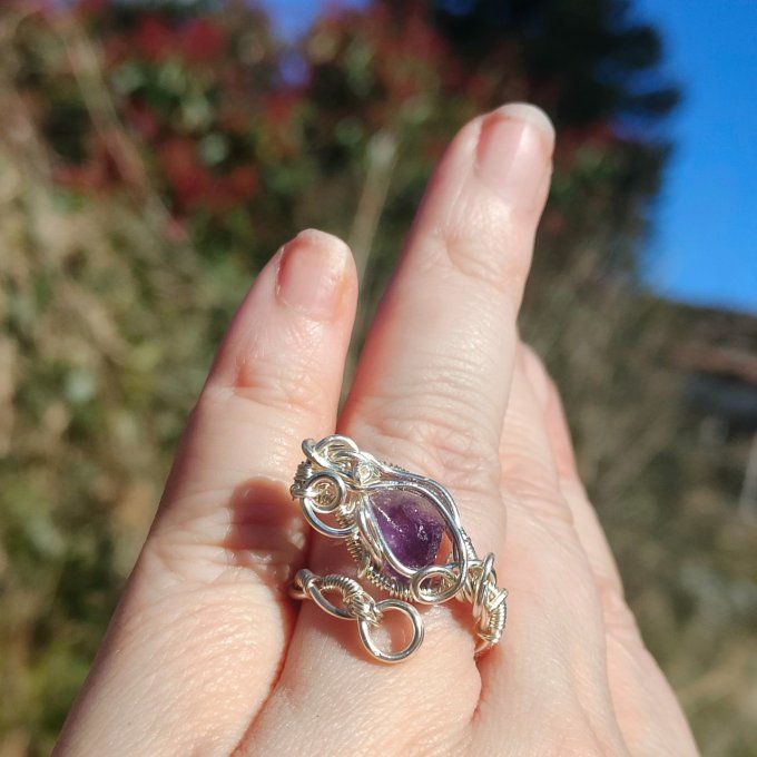 Bague fluorite brut