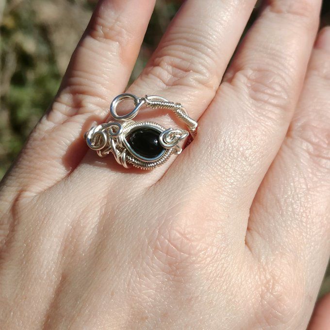Bague tourmaline verte- Verdelite -ajustable