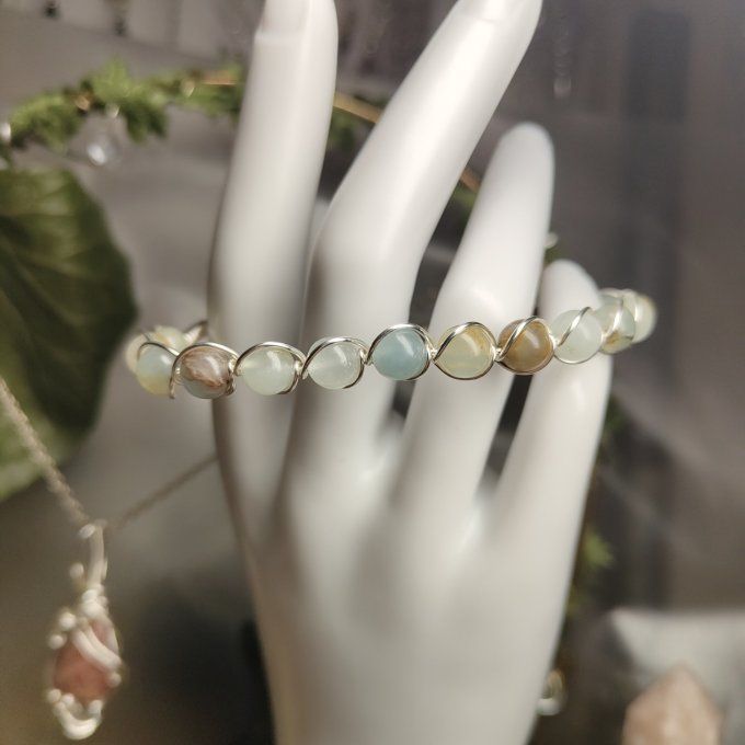 Perles calcite bleu -6mm