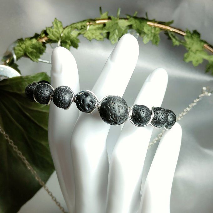Bracelet pierre de lave 6-8/10mm