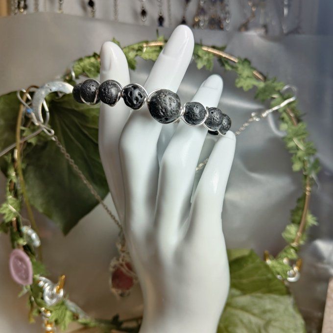 Bracelet pierre de lave 6-8/10mm