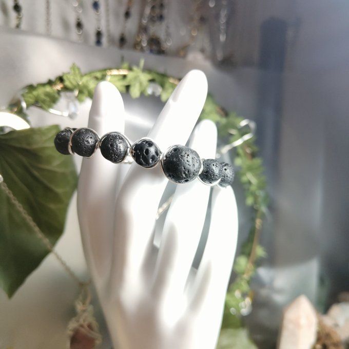 Bracelet pierre de lave 6-8/10mm
