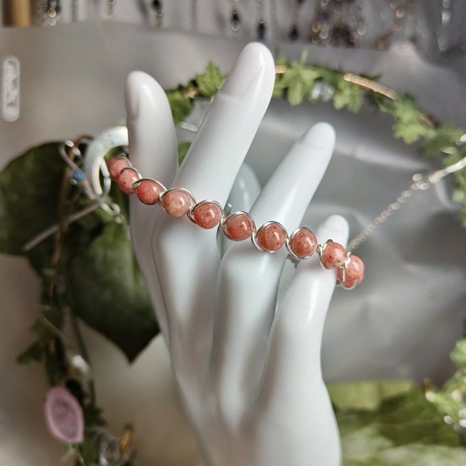 Perles thulite -6mm - Zoïsite rose