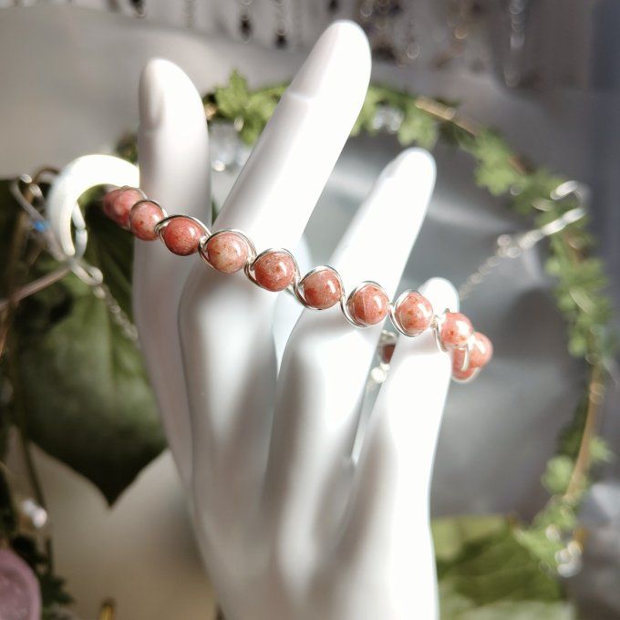 Perles thulite -6mm - Zoïsite rose