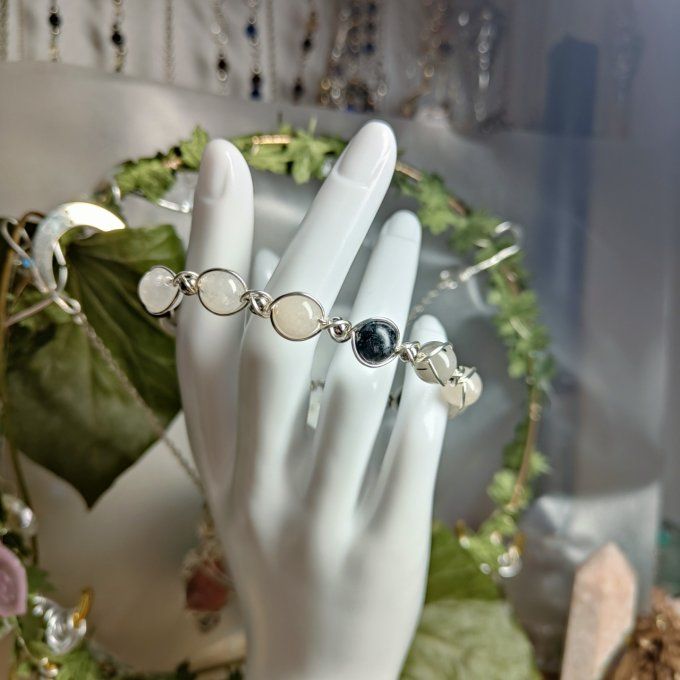 Bracelet quartz tourmaline -6mm-8mm