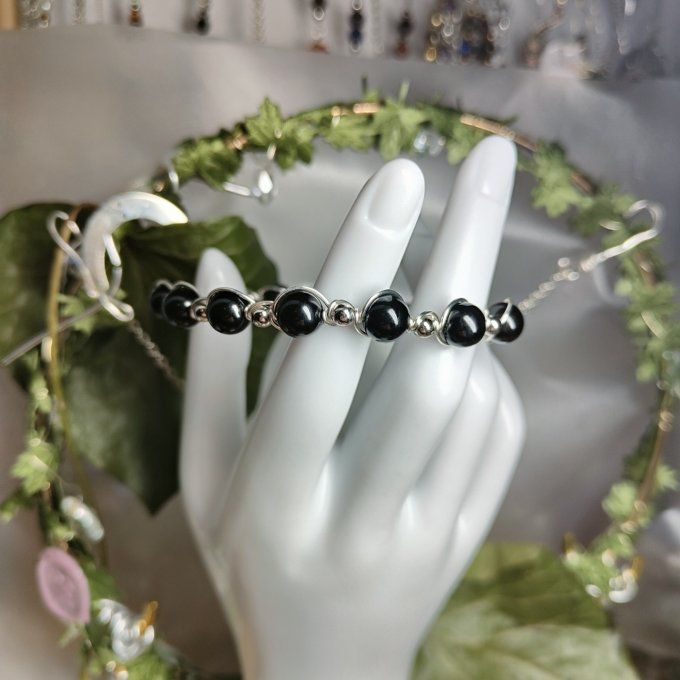 Bracelet Onyx Noire -6 ou 8 mm