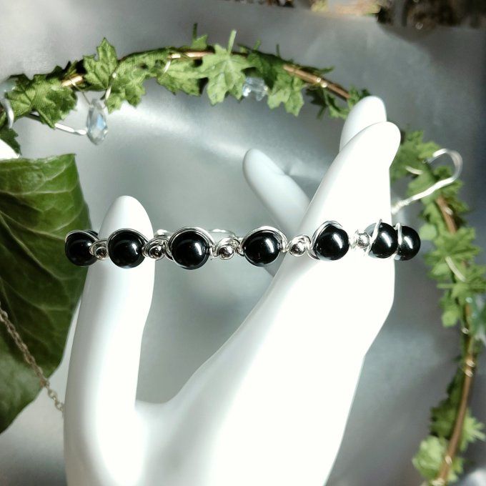 Bracelet Onyx Noire -6 ou 8 mm