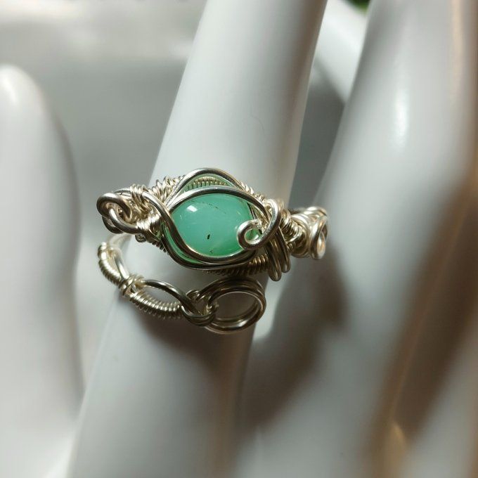 Bague chrysoprase ajustable