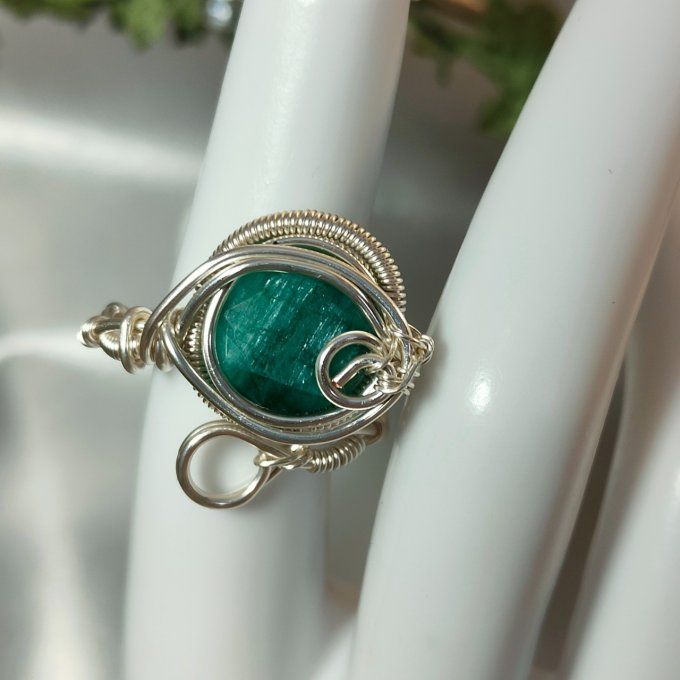 Bague emeraude- ajustable